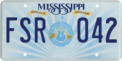 MS license plate FSR042