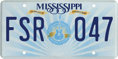 MS license plate FSR047