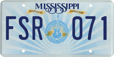 MS license plate FSR071