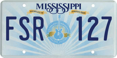 MS license plate FSR127