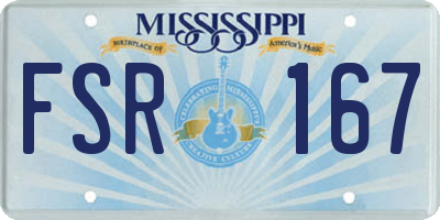 MS license plate FSR167