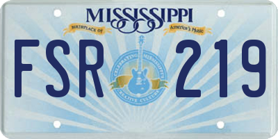 MS license plate FSR219