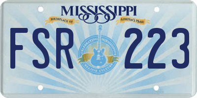 MS license plate FSR223