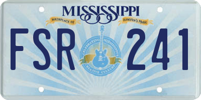MS license plate FSR241