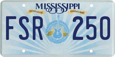 MS license plate FSR250