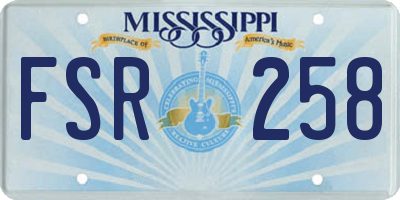 MS license plate FSR258