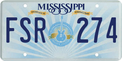 MS license plate FSR274