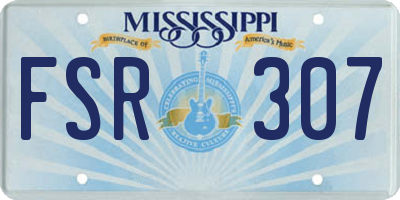 MS license plate FSR307
