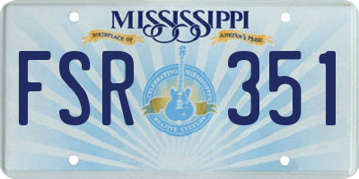 MS license plate FSR351