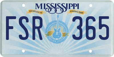 MS license plate FSR365