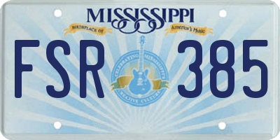 MS license plate FSR385