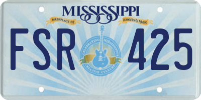 MS license plate FSR425