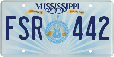 MS license plate FSR442