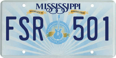MS license plate FSR501