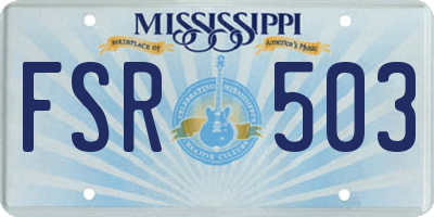MS license plate FSR503