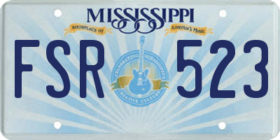 MS license plate FSR523