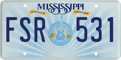 MS license plate FSR531