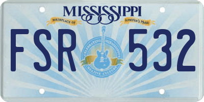 MS license plate FSR532