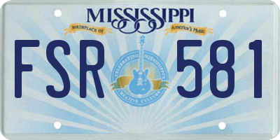 MS license plate FSR581