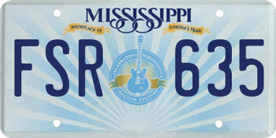 MS license plate FSR635