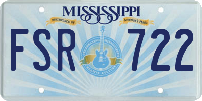MS license plate FSR722