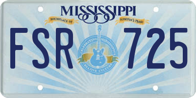 MS license plate FSR725