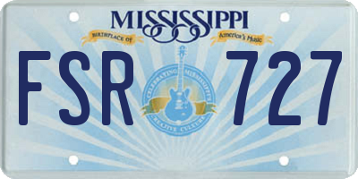 MS license plate FSR727