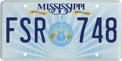 MS license plate FSR748