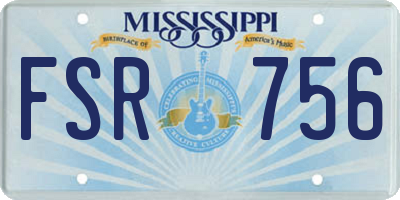 MS license plate FSR756
