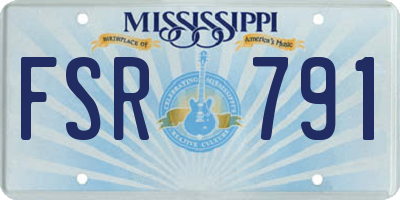 MS license plate FSR791