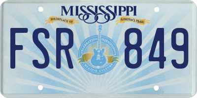 MS license plate FSR849