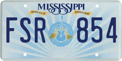 MS license plate FSR854