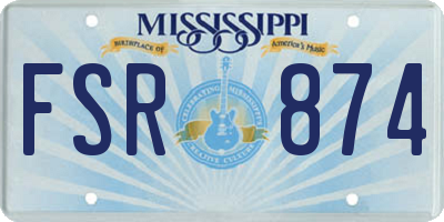 MS license plate FSR874