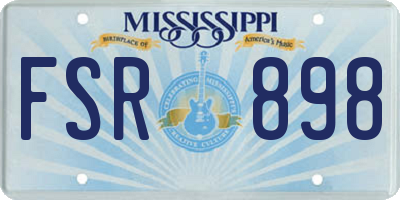 MS license plate FSR898