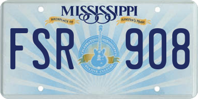 MS license plate FSR908