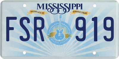 MS license plate FSR919