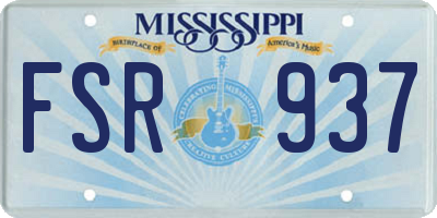 MS license plate FSR937