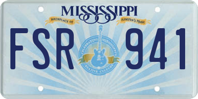 MS license plate FSR941