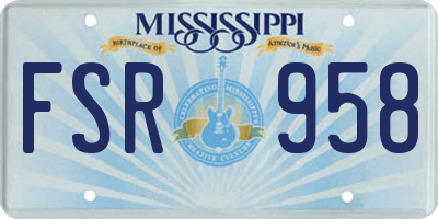 MS license plate FSR958