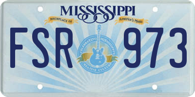 MS license plate FSR973