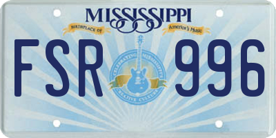 MS license plate FSR996