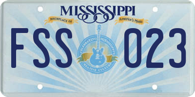 MS license plate FSS023