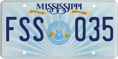 MS license plate FSS035