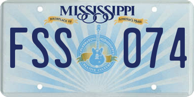 MS license plate FSS074