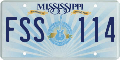 MS license plate FSS114