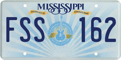 MS license plate FSS162