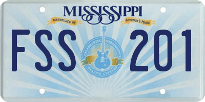 MS license plate FSS201