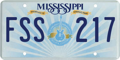 MS license plate FSS217