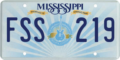 MS license plate FSS219