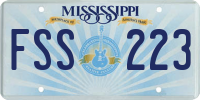MS license plate FSS223
